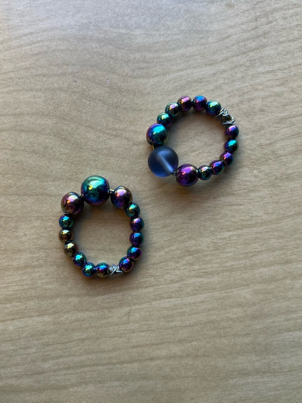 Iridescent Bead Jewelry Set - Handmade - Picture 4 of 4
